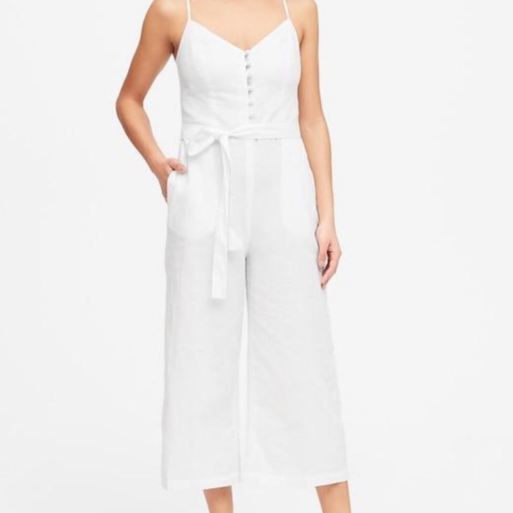Banana Republic White Jumpsuit